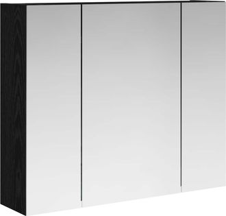 vidaXL Armario Con Espejo De Ba&ntilde;o Roble Negro 60 X 14,5 X 50 Cm Vidaxl