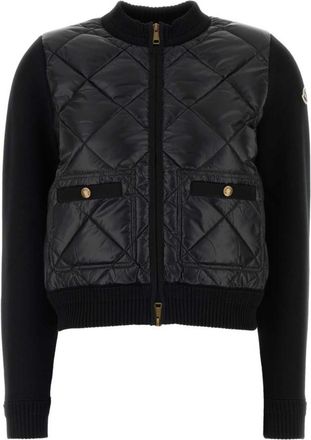 Moncler Black Quilted Mock Collar Jacket