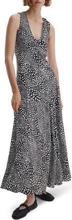 Rag & Bone Sinead Print Midi Dress in Black Lp at Nordstrom, Size 12