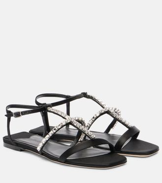 Jimmy Choo London Gwyn embellished satin sandals