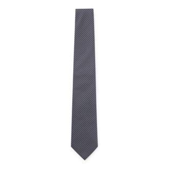 BOSS Diagonal-stripe tie in Italian-made silk jacquard
