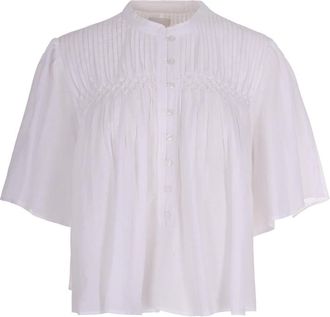 Isabel Marant Blouses, female, White, Size: S Pleated Smocked Blouse