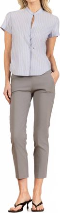 Avenue Montaigne Lulu Straight Cropped Pant In Signature Light Grey