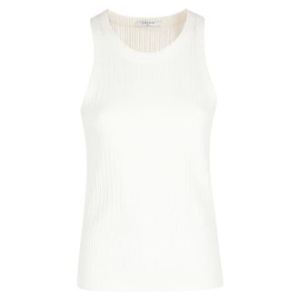 Circolo 1901 Sleeveless Tops, female, White, Size: XS Ribbed Top