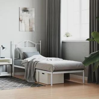 vidaXL Estructura Cama Sin Colch&oacute;n Con Cabecero Metal Blanco 80x200 Cm Vidaxl