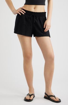BP. Linen Blend Shorts in Black at Nordstrom, Size Xx-Small