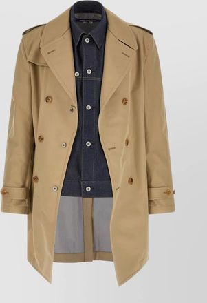 Junya Watanabe trench coat denim panel storm flap