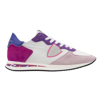 Philippe Model Sneakers, female, Multicolor, Size: 7 US Lace-Up Womens Sneakers Suede Leather