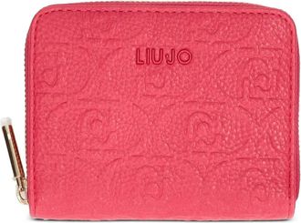 Liu Jo embossed zip-around wallet - women - Polyurethane - One Size - Pink