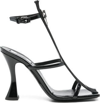 Moschino 100 mm sandalen met ritsdetail - Zwart