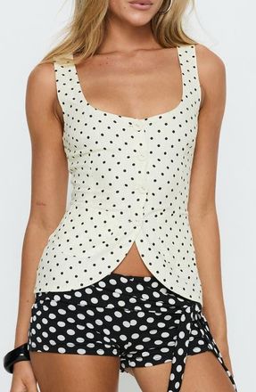 Princess Polly Spirito Polka Dot Vest Top in White Polka at Nordstrom, Size 12