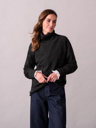 Celtic & Co. Geelong Wool Slouch Turtleneck Sweater in Charcoal at Nordstrom, Size X-Large