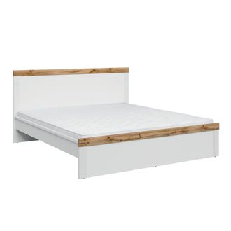 Petits Meubles Cama 180x200 tableros de aglomerado laminados blanco y madera