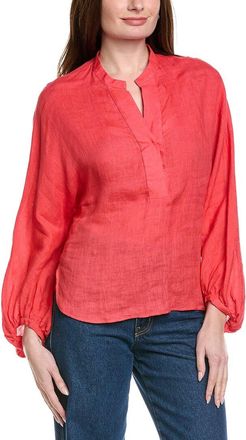 Eleventy Open Collar Linen Shirt