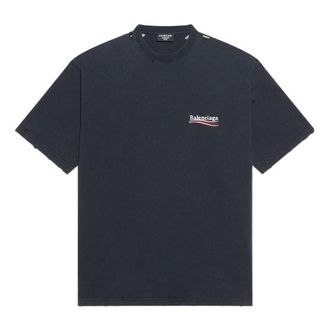 Balenciaga Political Campaign T-shirt Large Fit Washed Black 641675TKVJ19034
