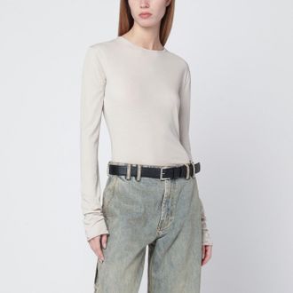 Entire studios White Crewneck Cotton Blend Top