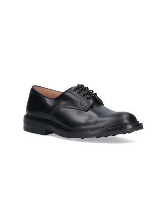 Trickers Mens Flat Shoes Black Upper: Leather