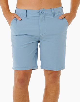 Rip Curl Mens Rip Curl Mens Boardwalk Phase Nineteen Chino Shorts - Blue - Size: 32/Regular/32/32