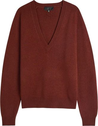 Nili Lotan Feron V-neck sweater - women - Cashmere - S - Brown