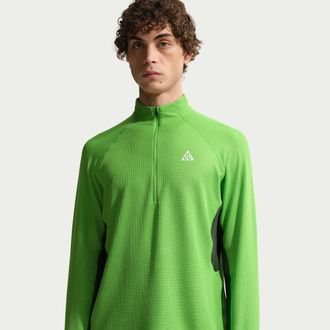 Nike Mens Nike ACG Dri-FIT Mid-Layer 1/4-Zip Trail Running Top in Green | IO9669-307