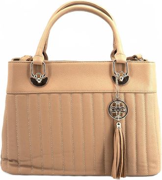 Like Dreams Womens Grove Vegan Satchel Crossbody Bag In Beige