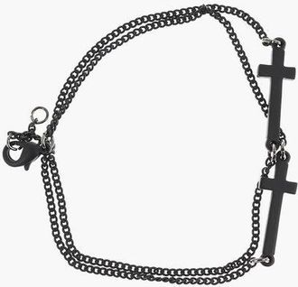 Dsquared2 Double Chain JESUS Bracelet with Cross-Shaped Charms size M
