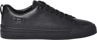 Baldinini Black tumbled leather trainers