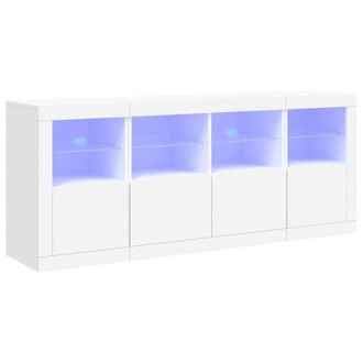 Berkfield Home Sideboard with LED Lights White 163x37x67 cm | Size: 163 x 37 x 67 cm