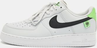 Nike Grey Leather Air Force 1 Low Worldwide Pure Platinum Sneakers