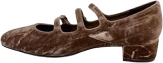 Jeffrey Campbell Womens Marcie Mary-Jane Pump In Brown Crushed Velvet