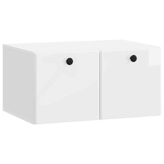 vidaXL Mueble De Tv De Pared 59,5 X 41 X 30 Cm Blanco Brillante Vidaxl