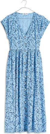 Madewell Floral Button-Up Midi Dress in Powder Blue at Nordstrom Rack, Size Small