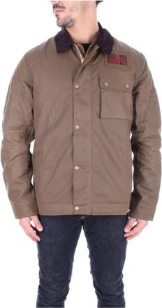 Barbour International Coats Logo Voorritszakken - Heren - Zomerjassen - Beige - XL - Katoen - Jassen