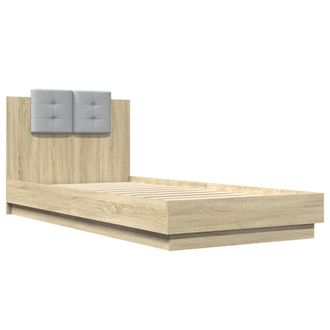 Berkfield Home Durable Bed Frame with LED without Mattress Sonoma Oak 100x200 cm in Brown