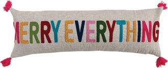 Creative Co-op Merry Everything Lumbar Accent Pillow in Grey Multicolor at Nordstrom