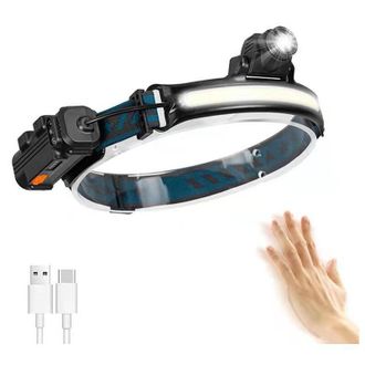 OEM Linterna Frontal Recargable Por Usb, Led, Resistente Al Agua Ip65, Con Zoom Y Sensor Sensible Para Pesca, Camping, Correr Y Ciclismo [clase Energ&eacute;tica