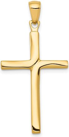 Diamond2Deal 10k Yellow Gold Polished Finish Accent Stick Cross Pendant