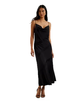 Ted Baker Womens WMD-AMBATO-Lace Insert Cowl Neck Midi Dress Formal Night, Black, 16