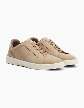 Cole Haan Mens Cole Haan Grand Crosscourt Nubuck Mens Beige/Farro/Ivory Trainers - Cream - Size: 10