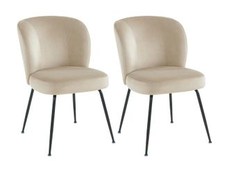 Vente-Unique Sedia in Velluto e Metallo Beige - Lotto di 2 - POLPONA DI PASCAL MORABITO