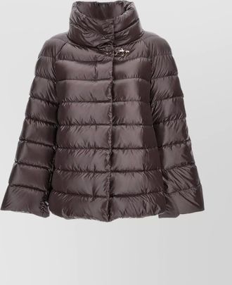 Fay long quilted jacket high collar