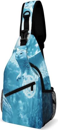 Generic Owl Mens Shoulder Bags Sling Crossbody Backpack Travel Hiking Chest Bag with Small Side 38x20cm