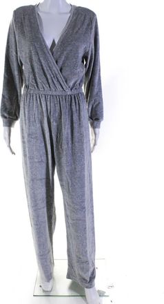 Suzie Kondi Womens VELOUR V-NECK JUMPSUIT FW20-1 GREY MARLE