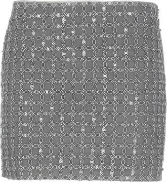 Rotate Beaded Mini Skirt - Dames - Korte rokken - Grijs - XS - Polyester - Rokken