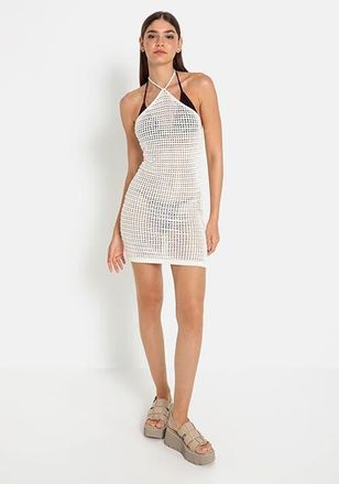 Lascana Womens Halter Neck Crochet Cover Up in Ivory at Nordstrom, Size 6