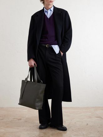 Loewe Loop Logo-Debossed Full-Grain Leather Tote Bag