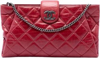 Chanel Borsa a tracolla Chanel Vintage in pelle di vitello trapuntata - - Pre-owned - Donna - Rosso - ONE SIZE