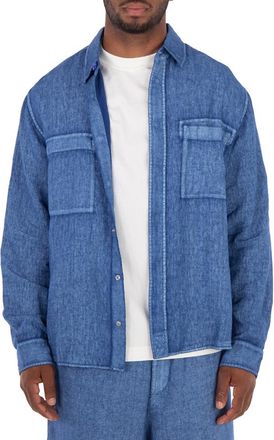 Burberry Long-Sleeve Linen Shirt, Size XX-Large