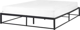 Beliani Industrial Modern Metal Bed Frame eu King Size In-Built Slats without Headrest 5ft3 Black Viry