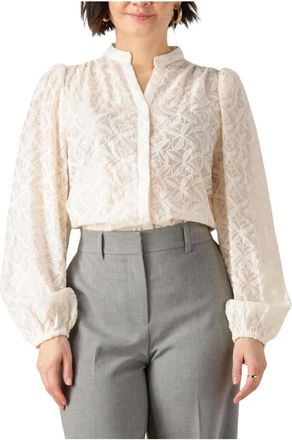 Nukus Nukus, Dames, Blouses & Shirts, Beige, Maat: L Poliester